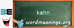 WordMeaning blackboard for kahn